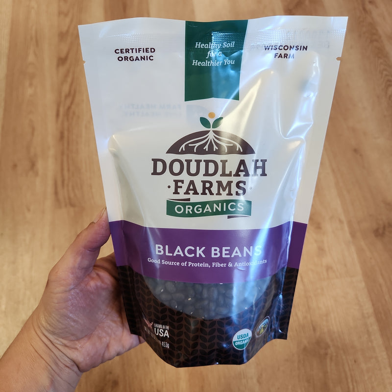 Doudlah Farms Organics Black Beans - grown in Evansville, WI - 1 lb