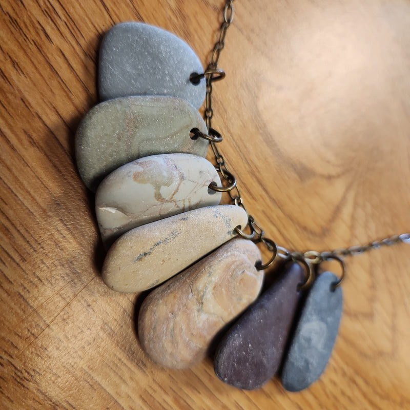 Rhythm Stone Necklace - Lake Michigan Stones