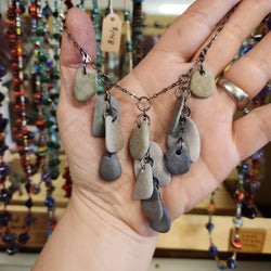 Large River Stone Necklace - Lake Michigan Stones