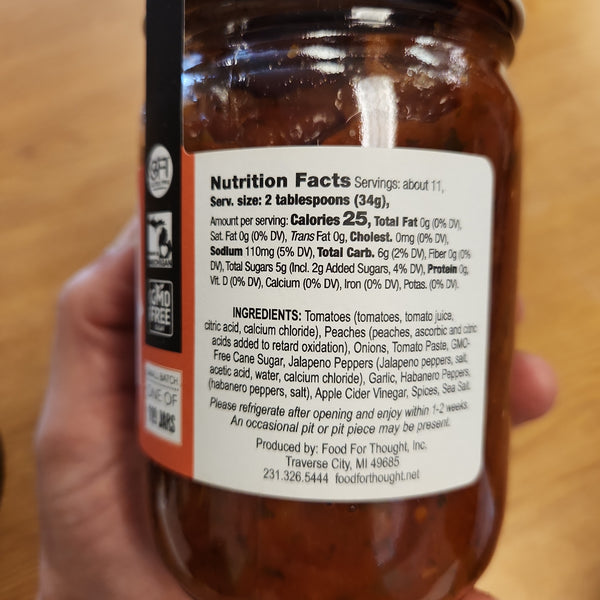 Habanero Peach Salsa - Food For Thought - 13 oz.