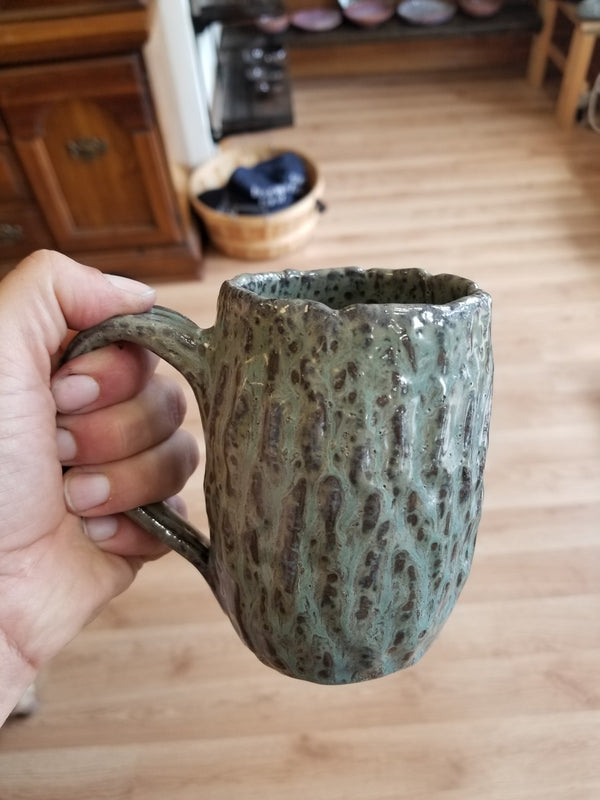 Large Tree Trunk Pottery Mug