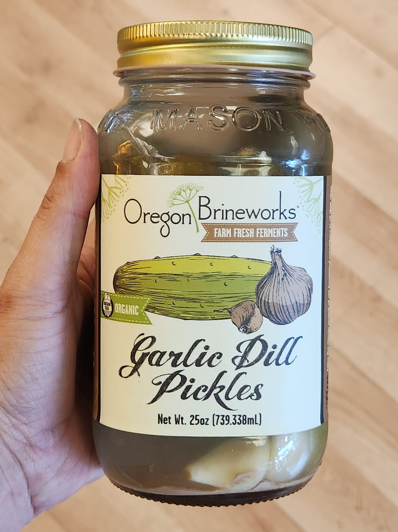 Oregon Brineworks Fermented Garlic Dill Pickles - 25 oz