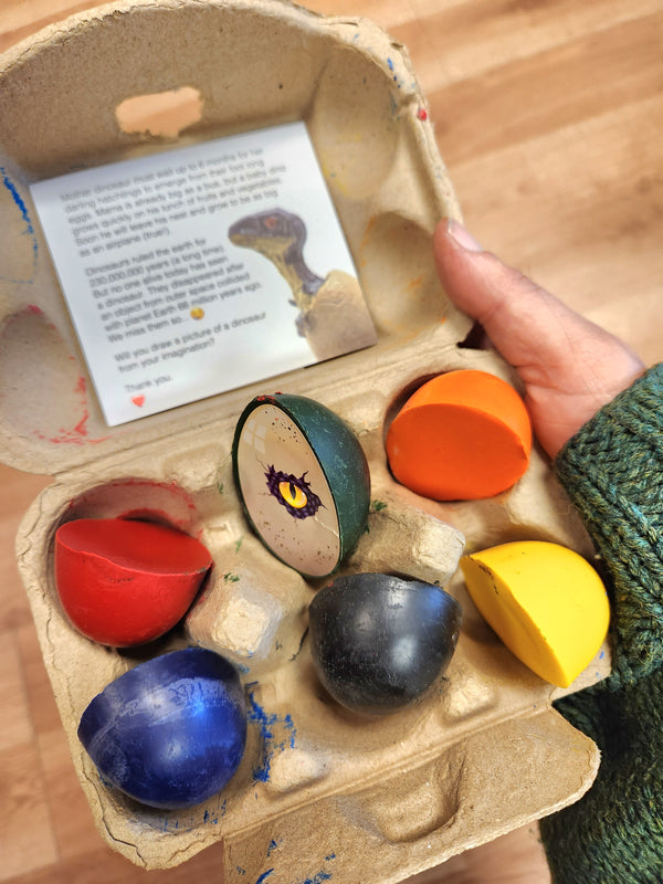 Eco-Kids Beeswax Crayons, Dinosaur Eggs for small hands