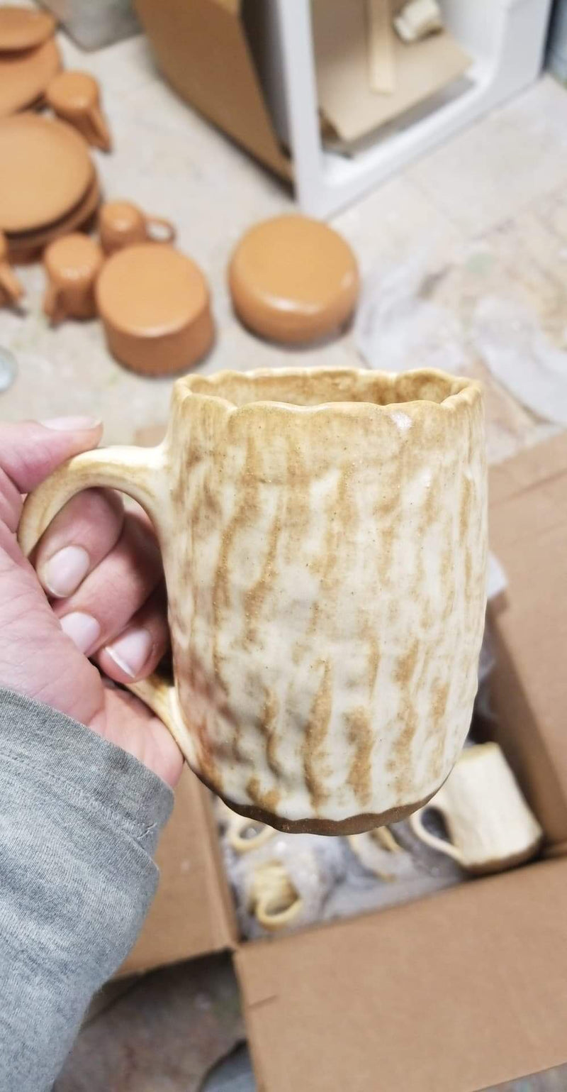 Extra Large Tree Trunk Pottery Mug