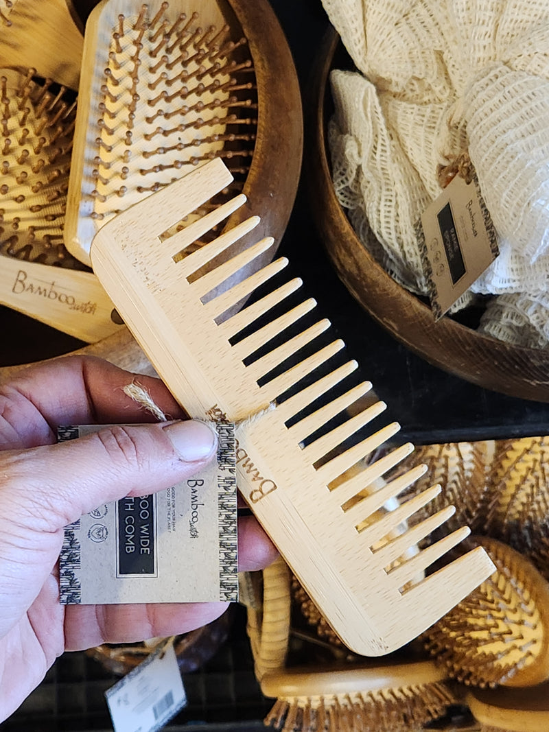 Wide Tooth Bamboo Comb - Bamboo Switch - All Natural Materials