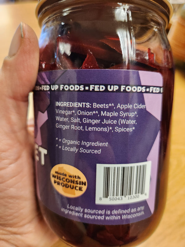 Fed Up Foods - Maple Ginger Pickled Beet - 16 oz - Stevens Point, Wisconsin