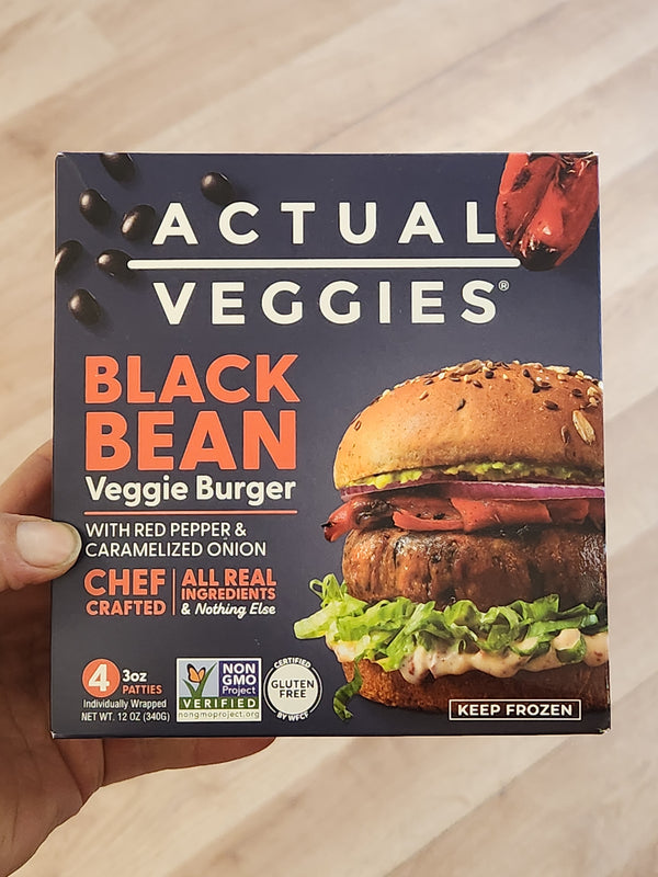 Actual Veggies - Black Bean Burger - 4x 3 oz patties - Frozen - LOCAL PICKUP ONLY