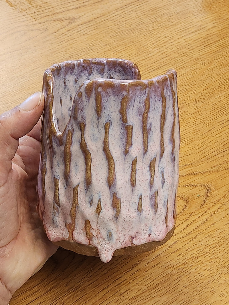 Artist's Brush Cup - Handbuilt Pottery by Jenny Hoople of Authentic Arts