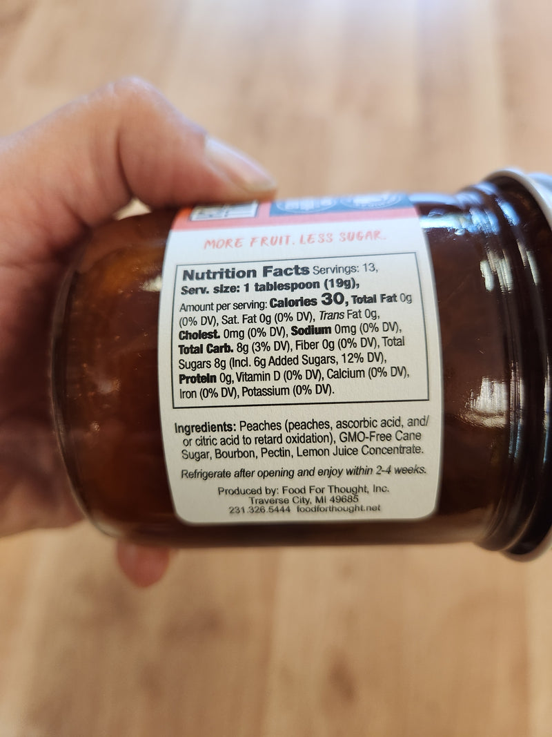 Peach Bourbon Preserves - Food For Thought - 8.5 oz.