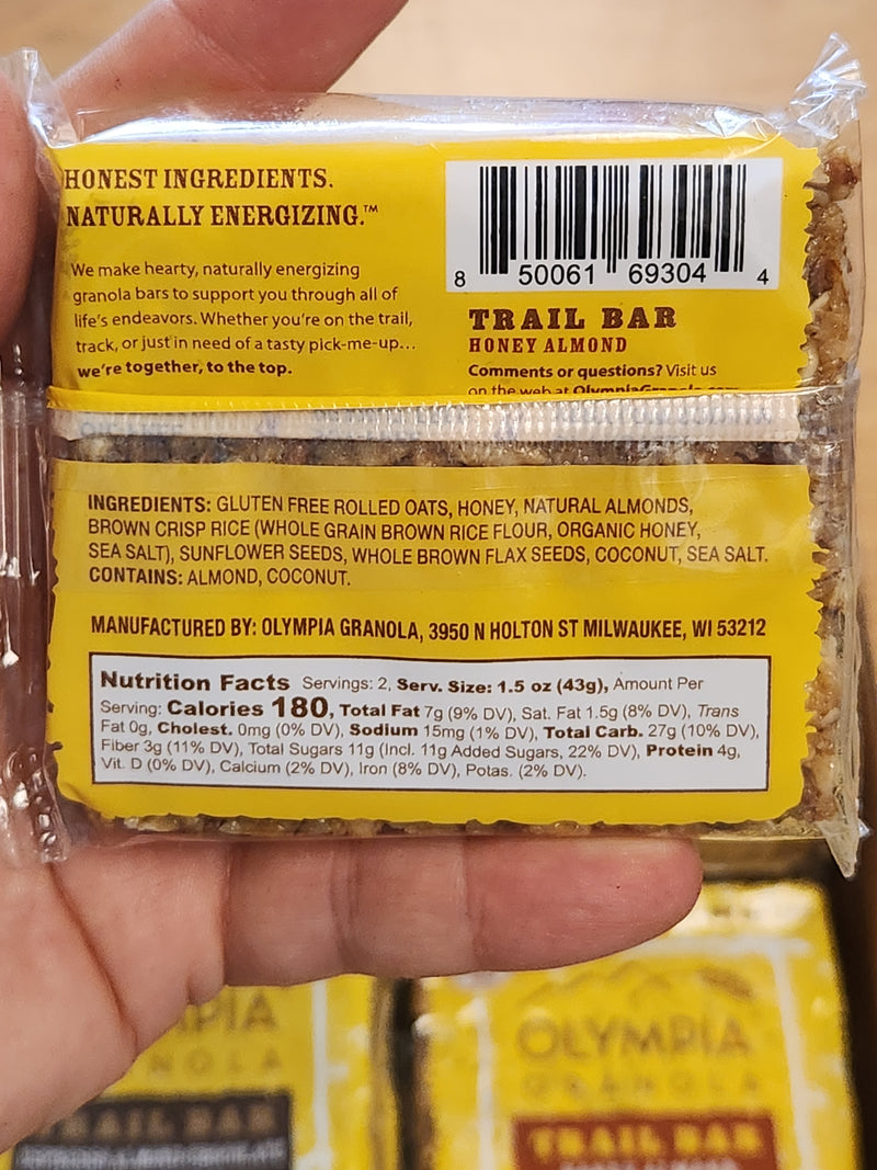 Olympia Granola Trail Bar - Various Flavors - Made in Milwaukee! - 3 oz