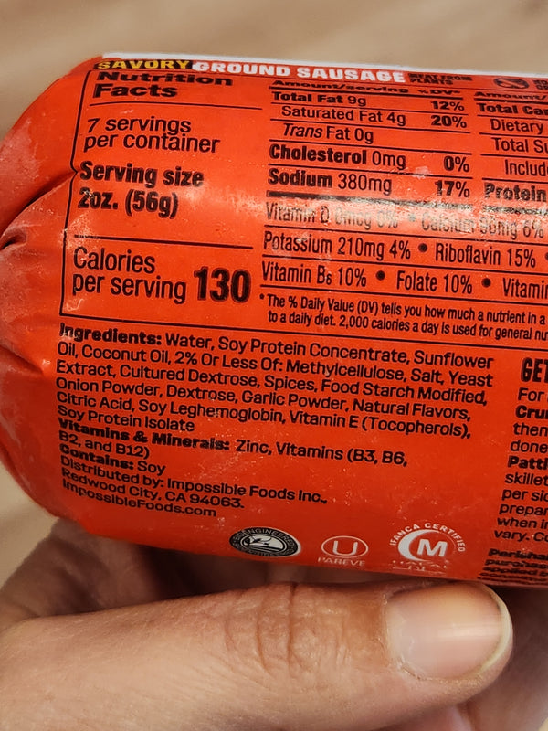 Impossible Sausage - Meat Made From Plants - 14 oz. - Frozen - LOCAL PICKUP ONLY
