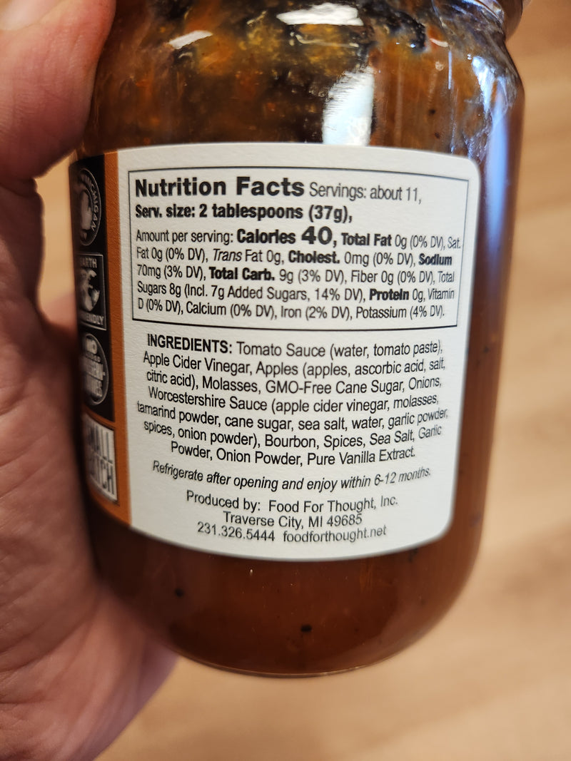 Apple Bourbon BBQ Sauce - Food For Thought - 13.75 oz.