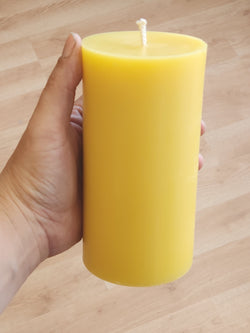 Wisconsin Beeswax 6" Round Pillar Candle - Koehler’s Honey Bee Farm