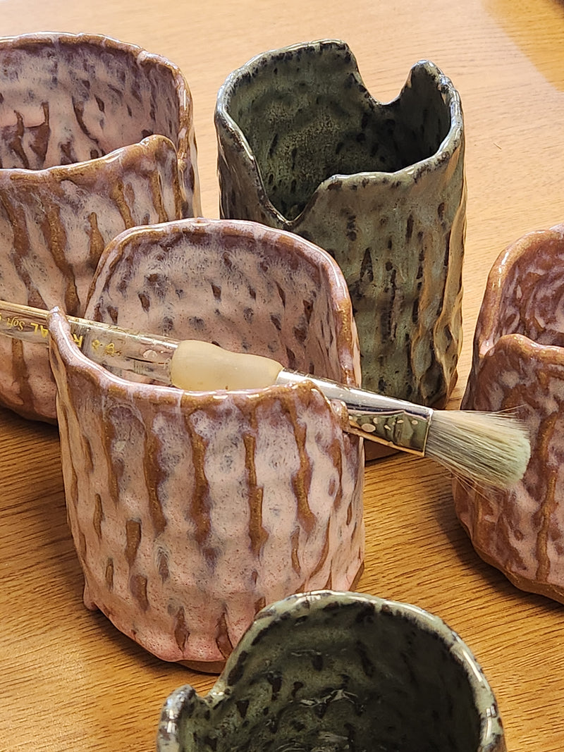 Artist's Brush Cup - Handbuilt Pottery by Jenny Hoople of Authentic Arts