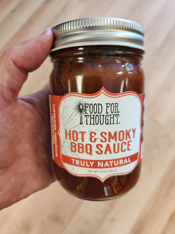 Hot & Smoky BBQ Sauce - Food For Thought - 12 oz.