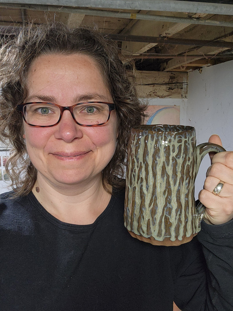 Extra Large Tree Trunk Beer Stein or Mug - Handbuilt in Beloit