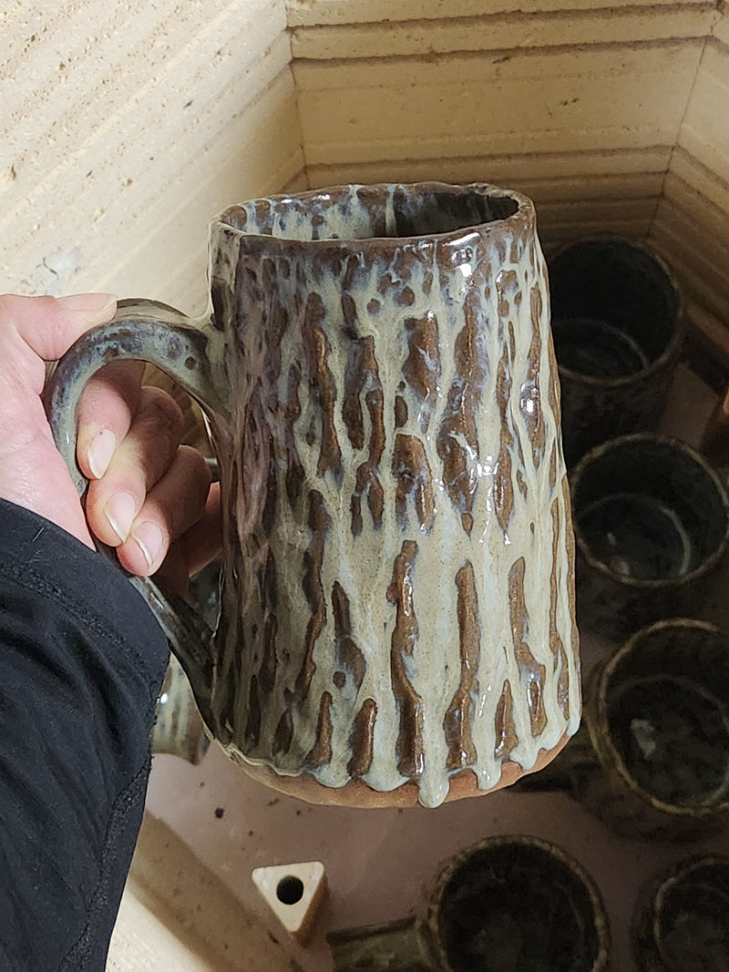 Extra Large Tree Trunk Beer Stein or Mug - Handbuilt in Beloit