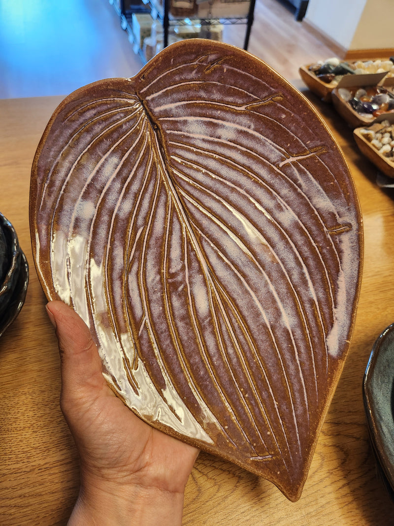 Hosta Leaf Pottery Platter