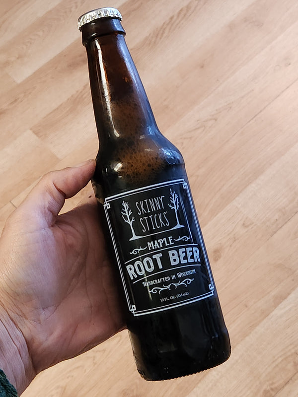 Skinny Sticks Maple Root Beer - Handcrafted in Wisconsin - 12 oz.