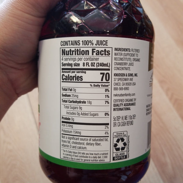 Knudsen Just Cranberry Organic Juice - 32 fl. oz.