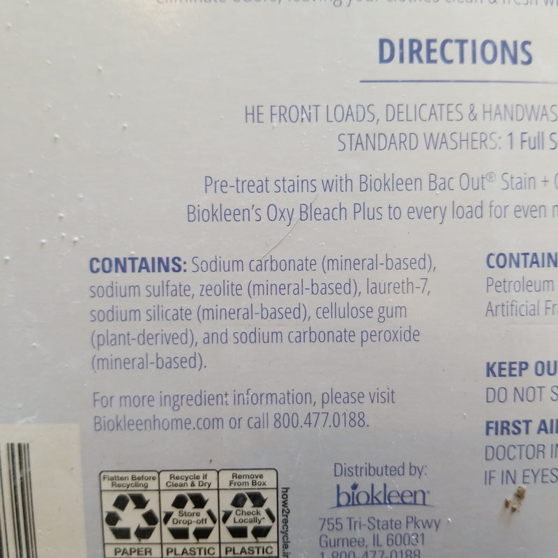 Biokleen Laundry Powder - Free & Clear - 150 Loads