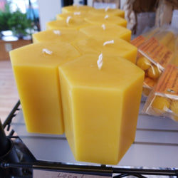 Wisconsin Beeswax Hexagon Pillar Candle - Koehler’s Honey Bee Farm