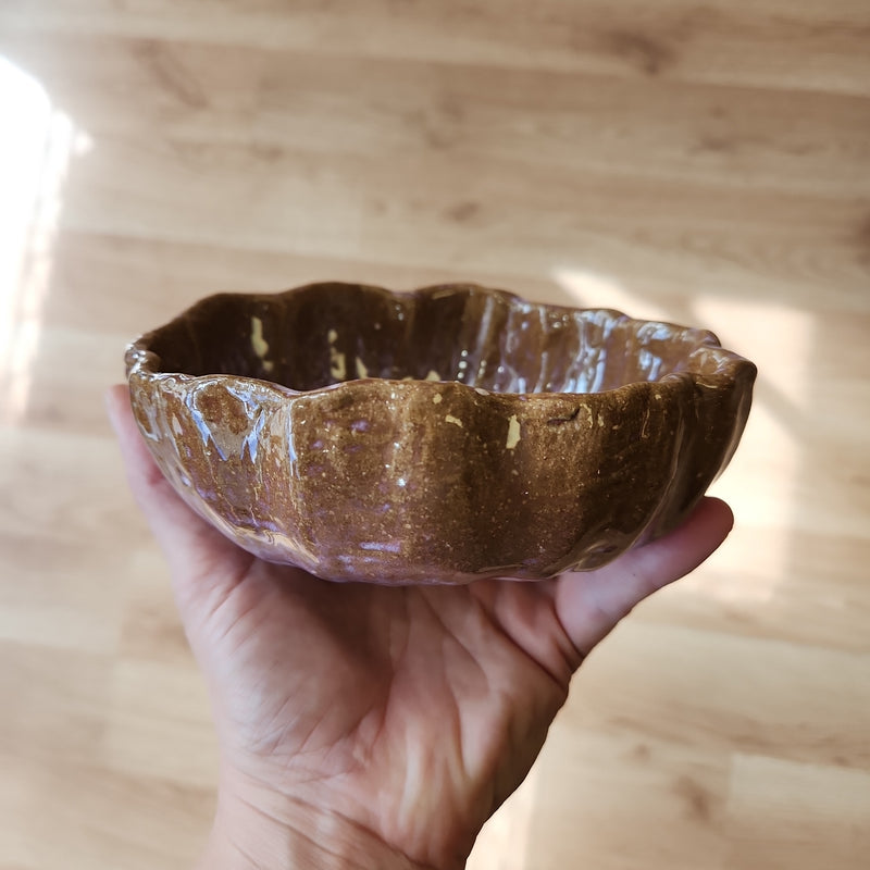 Gourd Pottery Bowl in Blush Glaze - Authentic Arts Pottery