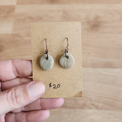 River Stone Earrings - Single Stones - Lake Michigan Stones