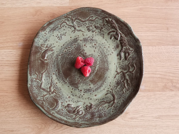 Bunnies and Foxes Pottery Plate