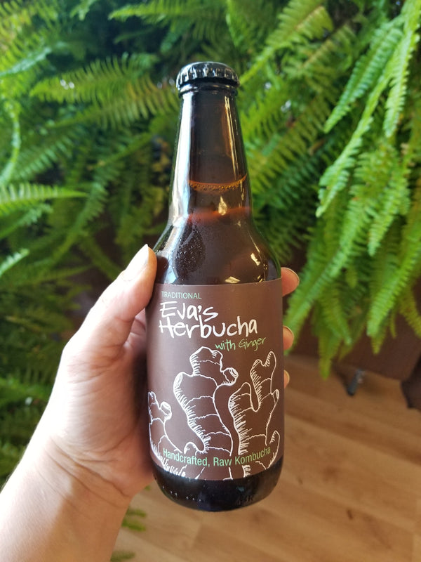 Eva's Herbucha Kombucha - with Ginger - 12 oz