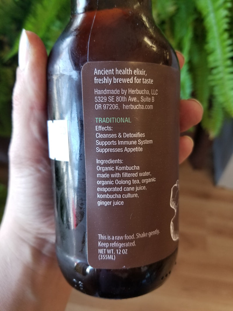 Eva's Herbucha Kombucha - with Ginger - 12 oz