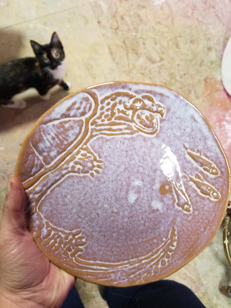 Snapping Turtle Pottery Plate