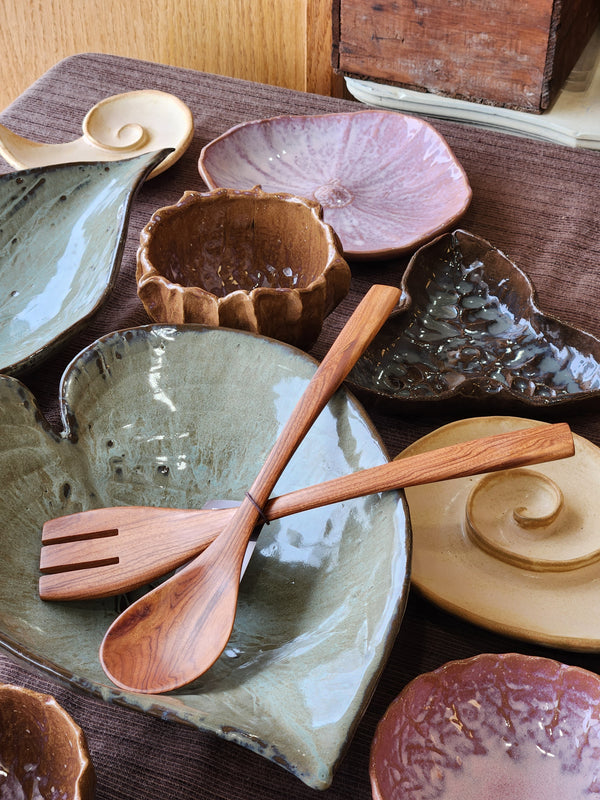 Tropical Hardwood Salad Servers - Fair Trade - Sustainably Harvested