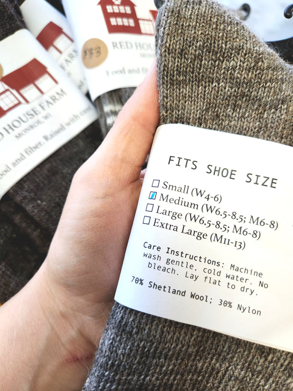 Wisconsin Wool Socks - Wool raised in Monroe, locally processed and manufactured