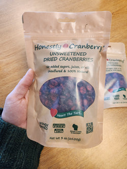 Unsweetened Dried Cranberries - Honestly Cranberry - Wisconsin Grown and Dried