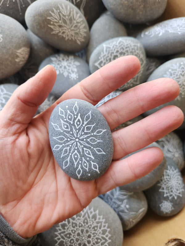 Hand Painted Lake Michigan Rock