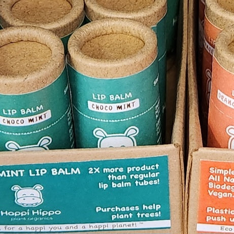 Happi Hippo Plant Organics eco-friendly lip balm.