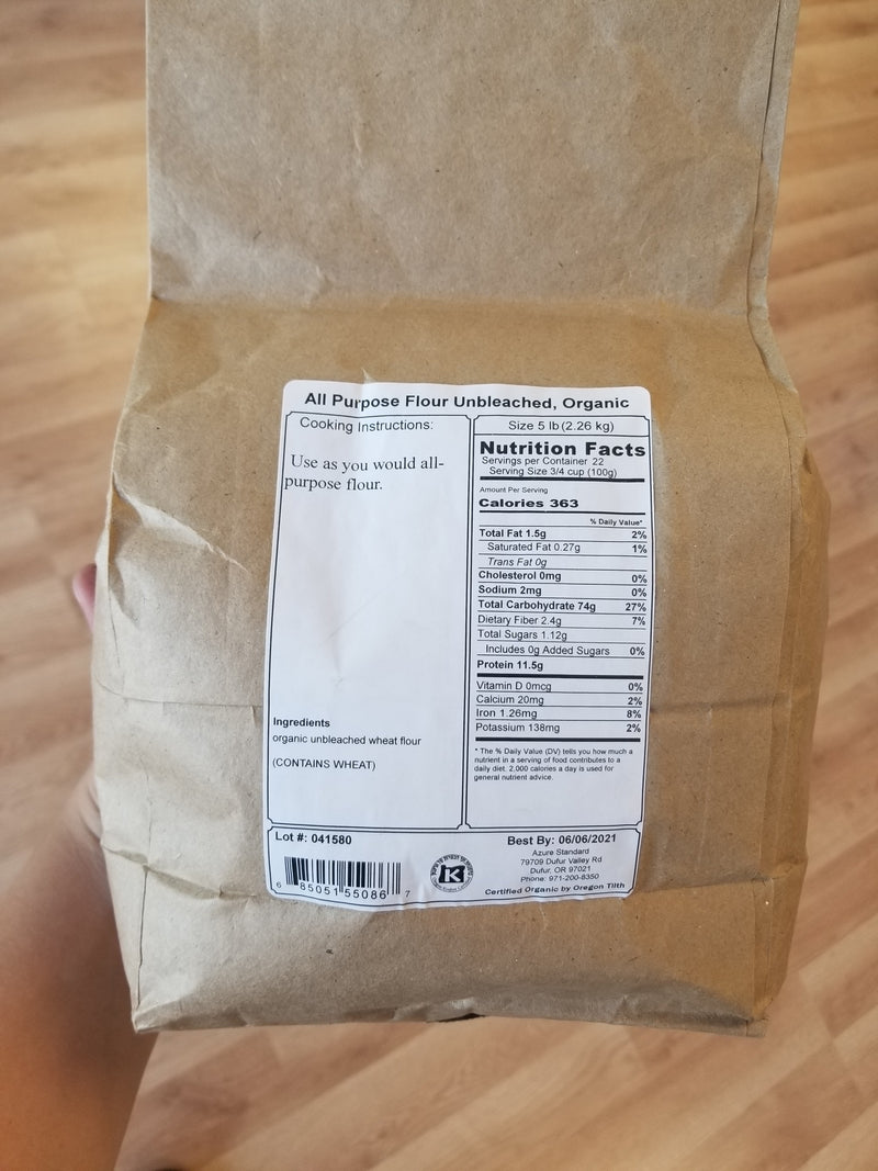 Organic All Purpose Flour - Unbleached - 5 lbs