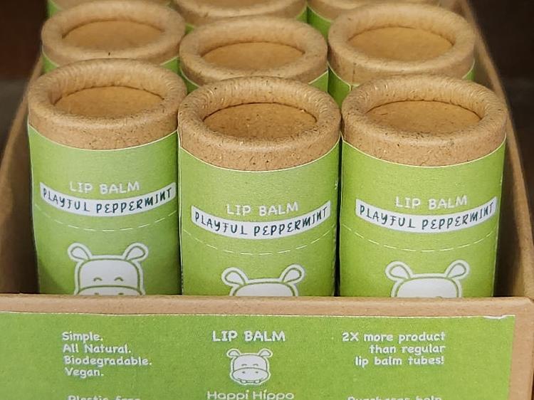 Happi Hippo Plant Organics eco-friendly lip balm.