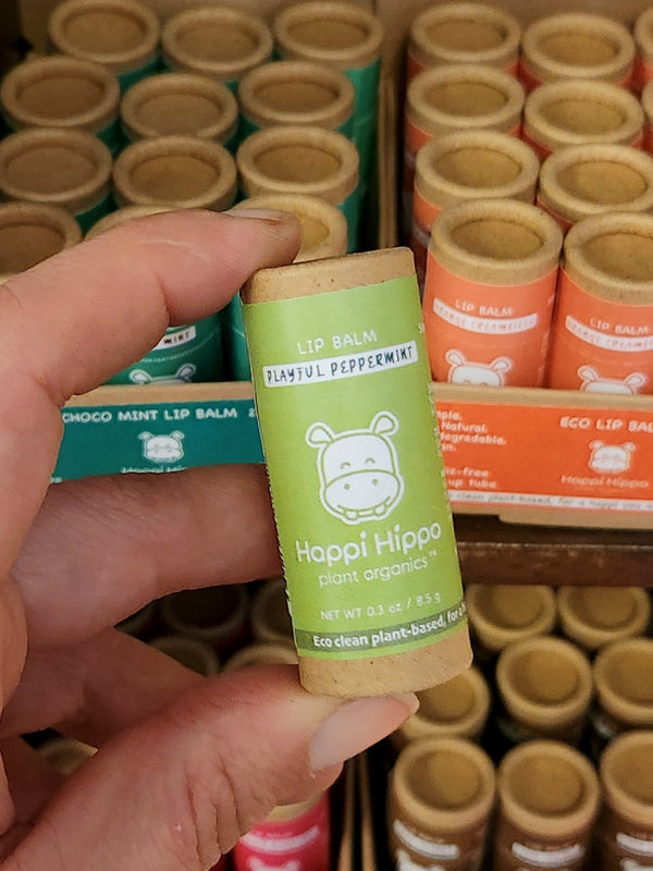 Happi Hippo Plant Organics eco-friendly lip balm.