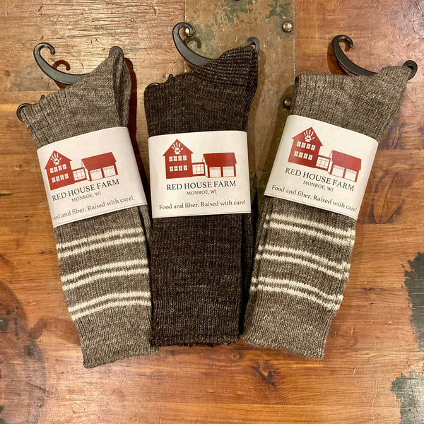 Wisconsin Wool Socks - Wool raised in Monroe, locally processed and manufactured